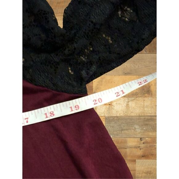 Karen Kane Women’s Large Lace Sleeve Trapeze Swing Dress • High Lo Hem Boat Neck - Picture 11 of 16